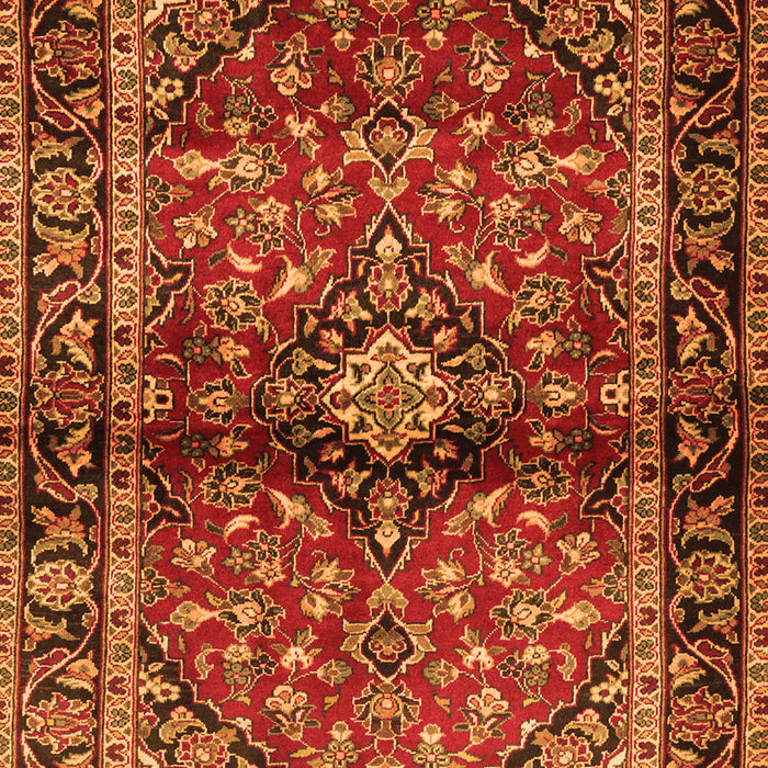 Serging Thickness of Machine Washable Medallion Orange Traditional Area Rugs, wshtr3125org