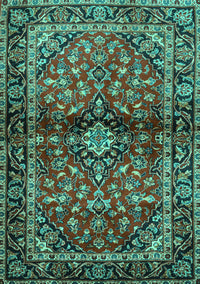 Medallion Turquoise Traditional Rug, tr3125turq