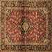 Square Medallion Brown Traditional Rug, tr3125brn