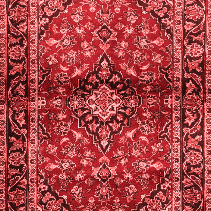 Machine Washable Medallion Red Traditional Rug, wshtr3125red