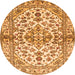 Square Medallion Orange Traditional Rug, tr3126org