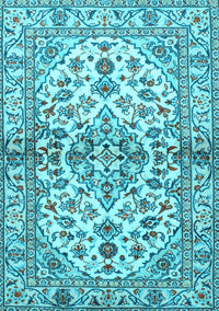 Medallion Light Blue Traditional Rug, tr3126lblu