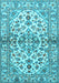 Medallion Light Blue Traditional Rug, tr3126lblu