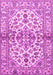 Machine Washable Medallion Pink Traditional Rug, wshtr3126pnk