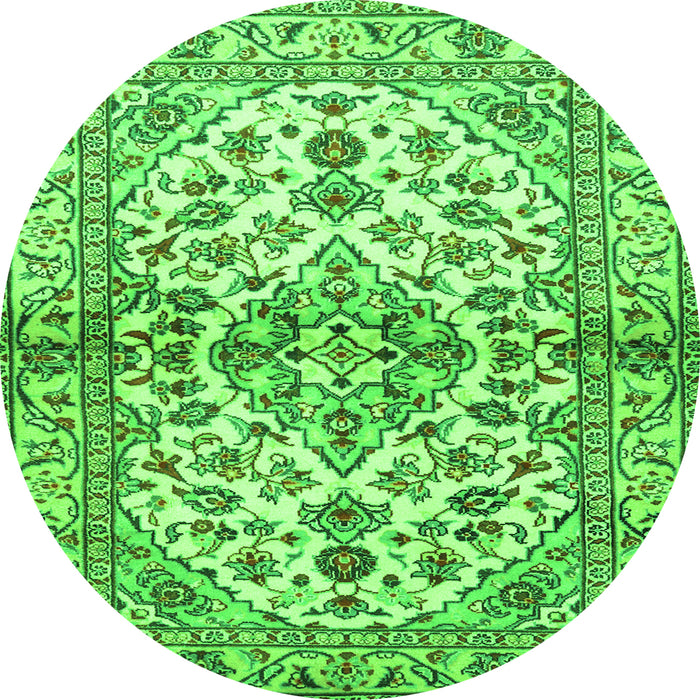 Machine Washable Medallion Green Traditional Area Rugs, wshtr3126grn
