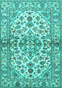 Medallion Turquoise Traditional Rug, tr3126turq