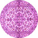 Round Medallion Pink Traditional Rug, tr3126pnk