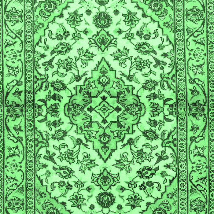 Medallion Emerald Green Traditional Rug, tr3126emgrn