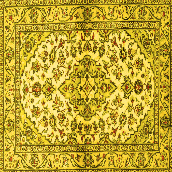 Square Medallion Yellow Traditional Rug, tr3126yw