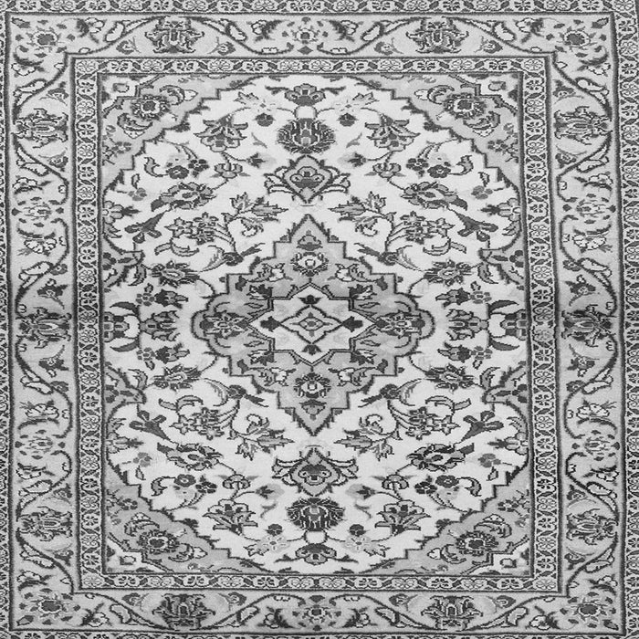Round Machine Washable Medallion Gray Traditional Rug, wshtr3126gry
