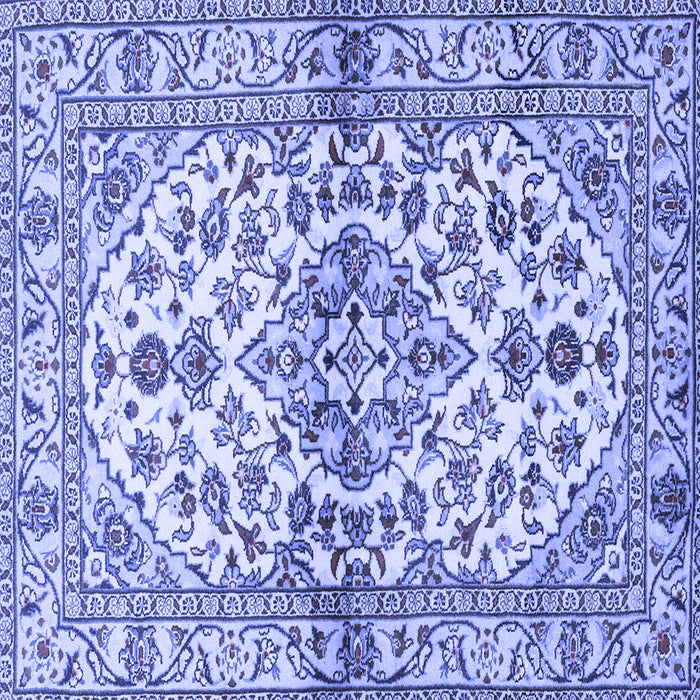 Square Machine Washable Medallion Blue Traditional Rug, wshtr3126blu