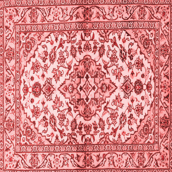 Machine Washable Medallion Red Traditional Rug, wshtr3126red