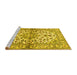 Sideview of Machine Washable Medallion Yellow Traditional Rug, wshtr3126yw