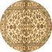 Round Medallion Brown Traditional Rug, tr3126brn