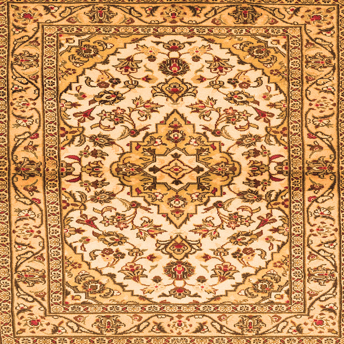 Serging Thickness of Medallion Orange Traditional Rug, tr3126org