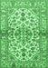 Machine Washable Medallion Emerald Green Traditional Area Rugs, wshtr3126emgrn