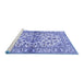 Sideview of Machine Washable Medallion Blue Traditional Rug, wshtr3126blu