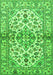 Serging Thickness of Machine Washable Medallion Green Traditional Area Rugs, wshtr3126grn