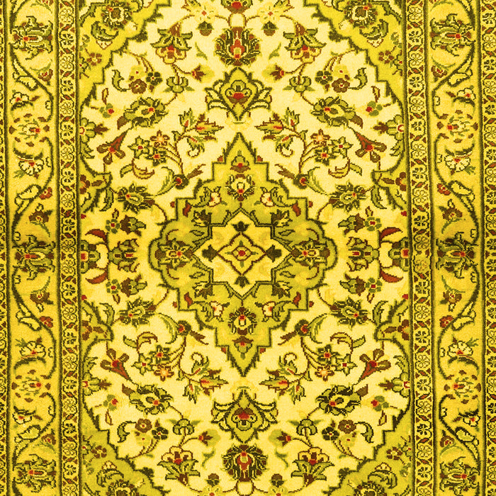 Medallion Yellow Traditional Rug, tr3126yw