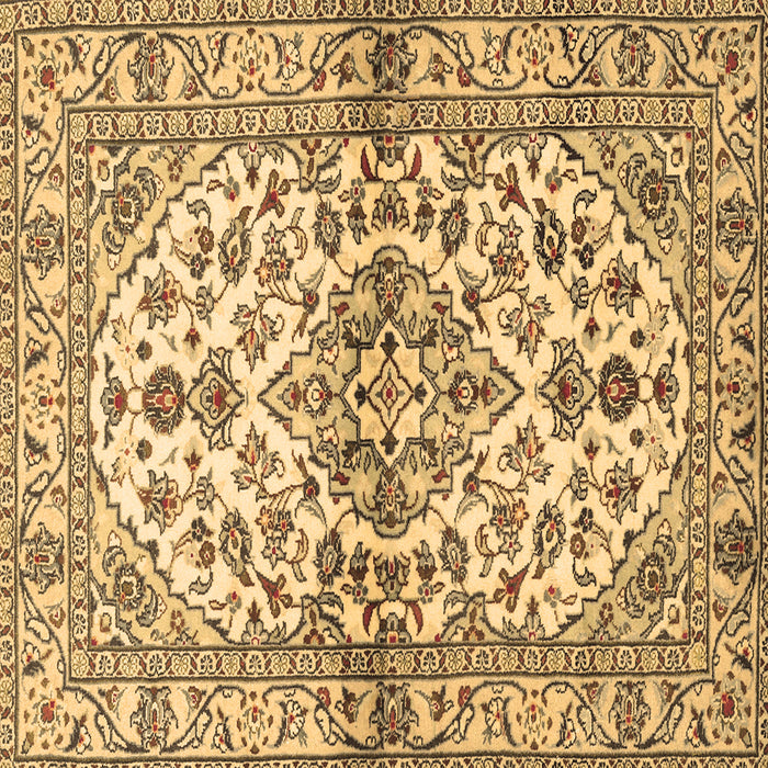 Square Machine Washable Medallion Brown Traditional Rug, wshtr3126brn