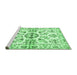 Sideview of Machine Washable Persian Emerald Green Traditional Area Rugs, wshtr3127emgrn