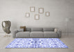 Machine Washable Persian Blue Traditional Rug in a Living Room, wshtr3127blu