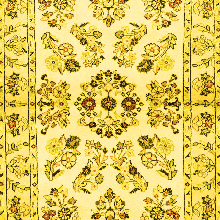 Machine Washable Persian Yellow Traditional Rug, wshtr3127yw