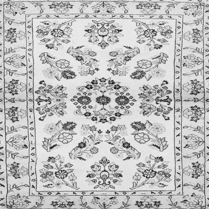 Round Machine Washable Persian Gray Traditional Rug, wshtr3127gry