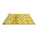 Sideview of Machine Washable Persian Yellow Traditional Rug, wshtr3127yw