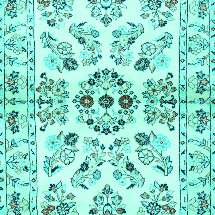 Machine Washable Persian Turquoise Traditional Area Rugs, wshtr3127turq