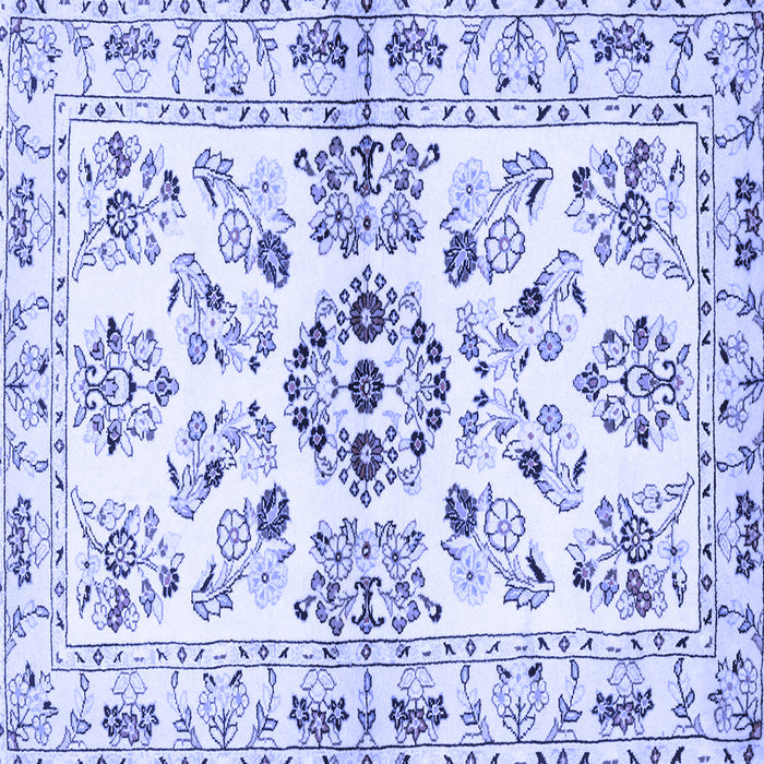 Square Machine Washable Persian Blue Traditional Rug, wshtr3127blu