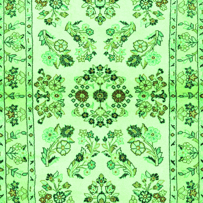 Serging Thickness of Machine Washable Persian Green Traditional Area Rugs, wshtr3127grn