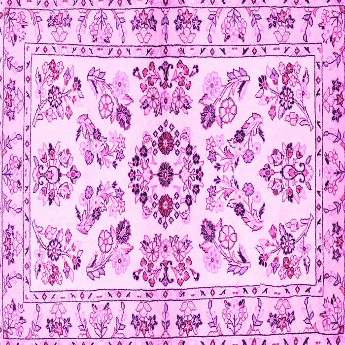 Square Machine Washable Persian Pink Traditional Rug, wshtr3127pnk