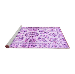 Sideview of Machine Washable Persian Purple Traditional Area Rugs, wshtr3127pur