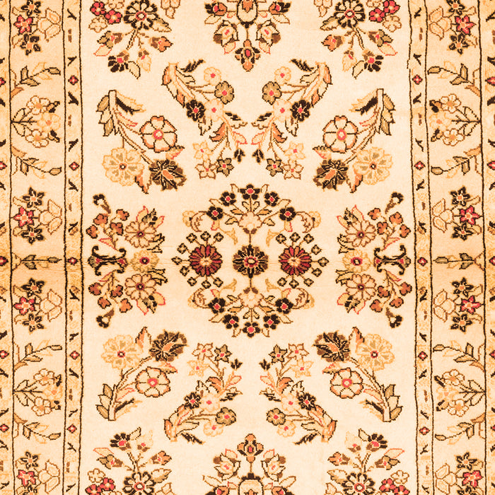 Serging Thickness of Machine Washable Persian Orange Traditional Area Rugs, wshtr3127org