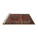 Sideview of Machine Washable Traditional Deep Red Rug, wshtr3128