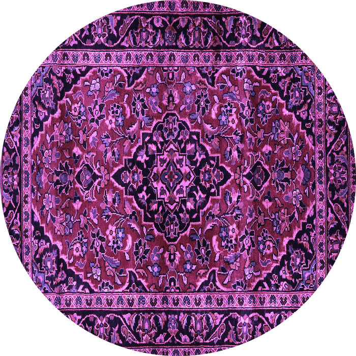 Round Persian Purple Traditional Rug, tr3128pur