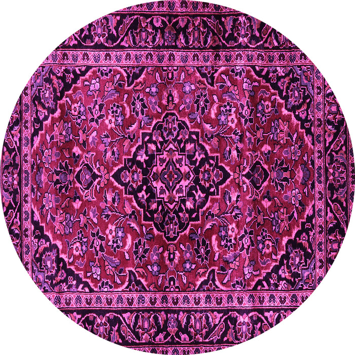 Round Persian Pink Traditional Rug, tr3128pnk
