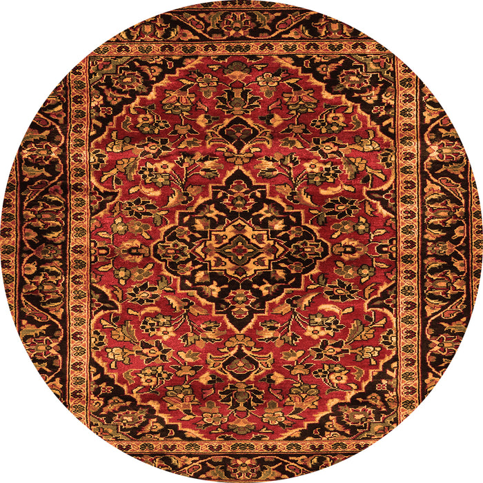 Machine Washable Persian Orange Traditional Area Rugs, wshtr3128org