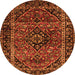 Machine Washable Persian Orange Traditional Area Rugs, wshtr3128org