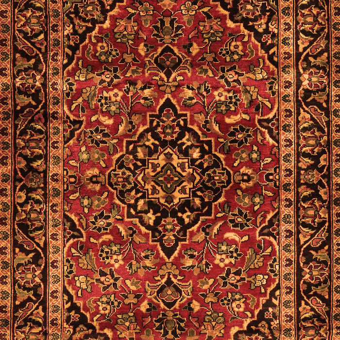 Serging Thickness of Machine Washable Persian Orange Traditional Area Rugs, wshtr3128org