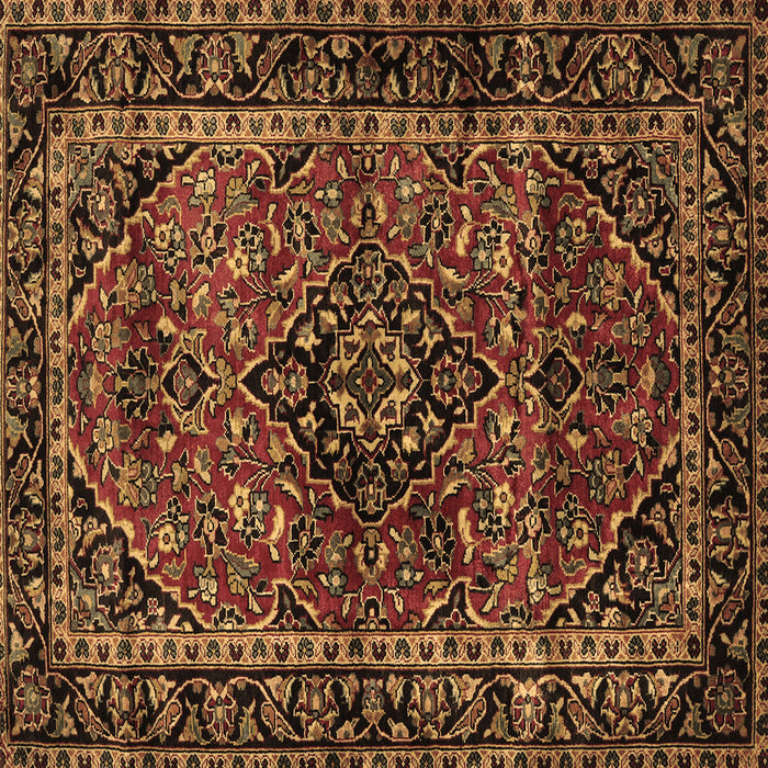 Square Persian Brown Traditional Rug, tr3128brn