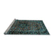 Sideview of Machine Washable Persian Light Blue Traditional Rug, wshtr3128lblu