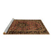 Sideview of Machine Washable Persian Brown Traditional Rug, wshtr3128brn