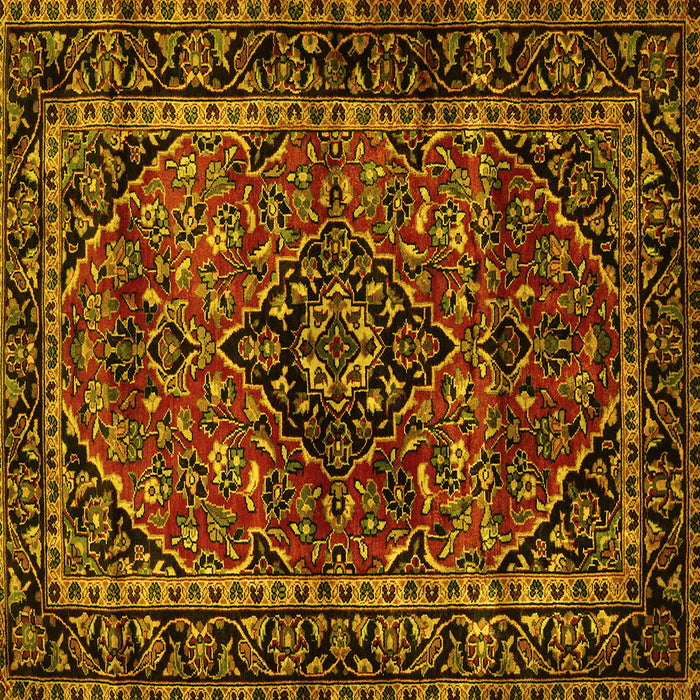 Square Persian Yellow Traditional Rug, tr3128yw