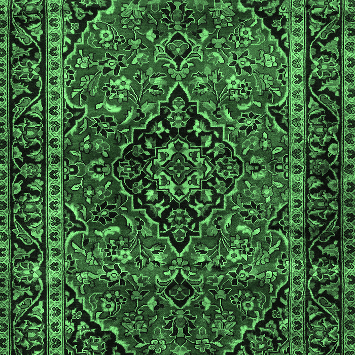 Machine Washable Persian Emerald Green Traditional Area Rugs, wshtr3128emgrn