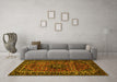 Machine Washable Persian Yellow Traditional Rug in a Living Room, wshtr3128yw