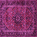 Square Machine Washable Persian Pink Traditional Rug, wshtr3128pnk