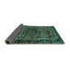 Sideview of Persian Turquoise Traditional Rug, tr3128turq