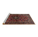 Sideview of Machine Washable Traditional Deep Red Rug, wshtr3129